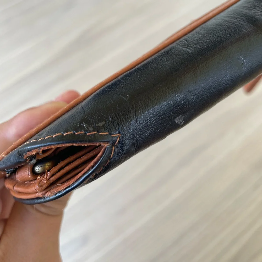 Rogue Black and Brown Leather Wristlet